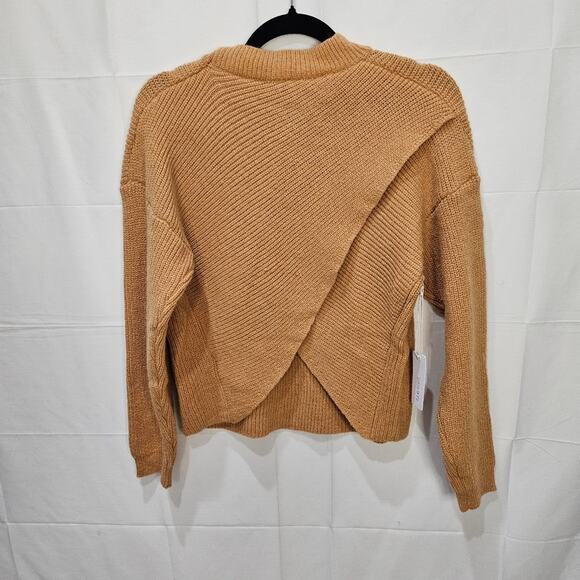 Six/Fifty Long Sleeve Fold Over Sweater Butternut Squash Size Small - Picture 2 of 6